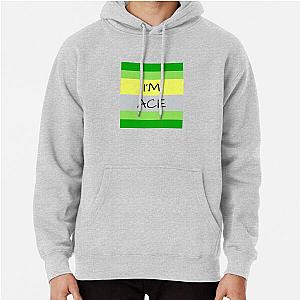 Aromantic Hoodies - AROMANTIC FLAG I'M ACE ASEXUAL T-SHIRT Pullover Hoodie RB1901