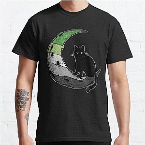 Aromantic T-Shirts - Aromantic Cat Moon Classic T-Shirt RB1901