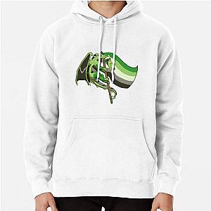 Aromantic Hoodies - Aromantic Pride Flag Dragon (3rd Edition-White Stripe) Pullover Hoodie RB1901