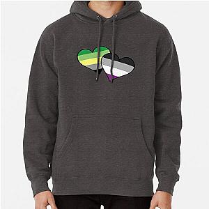 Aromantic Hoodies - AroAce Hearts Pullover Hoodie RB1901