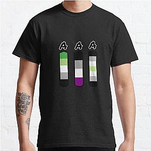 Aromantic T-Shirts - AAA Aromantic asexual agender batteries Classic T-Shirt RB1901