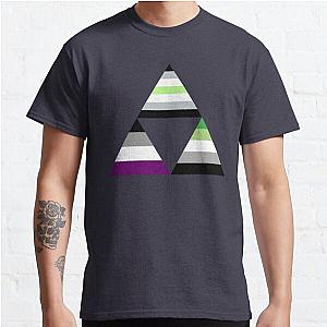 Aromantic T-Shirts - Agender Asexual Aromantic Triforce Classic T-Shirt RB1901