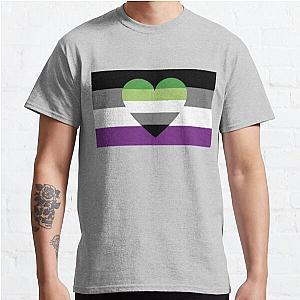 Aromantic T-Shirts - Asexual Aromantic Flag Classic T-Shirt RB1901