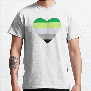 Aromantic T-Shirts - Aromantic Heart Flag Classic T-Shirt RB1901