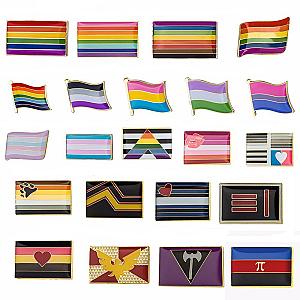 LGBT Pride Flags Enamel Pin Set (10pcs) | Aromantic Flag Store PN2101