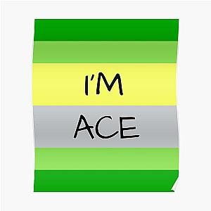 Aromantic Posters - AROMANTIC FLAG I'M ACE ASEXUAL T-SHIRT Poster RB1901