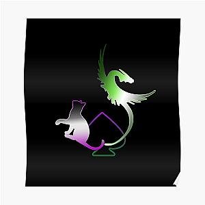 Aromantic Posters - dark bg and colorful semi-hidden Aromantic asexual symbol - lgbtqia+ collection Poster RB1901