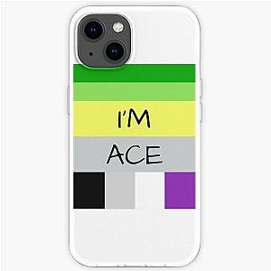 Aromantic Cases - AROMANTIC FLAG ASEXUAL FLAG I'M ACE ASEXUAL T-SHIRT iPhone Soft Case RB1901