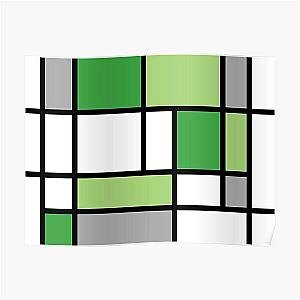 Aromantic Posters - Aro Pride Basic Lined Rectangles Poster RB1901