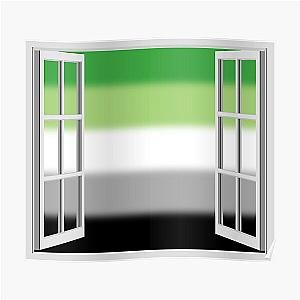 Aromantic Posters - Window Open to Aro Pride Flag Poster RB1901