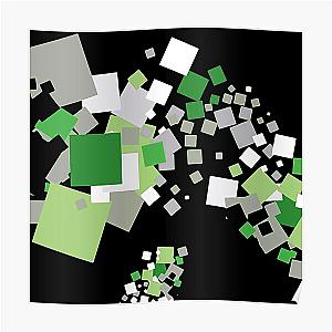 Aromantic Posters - Aro Pride Scattered Paper Squares Design Poster RB1901