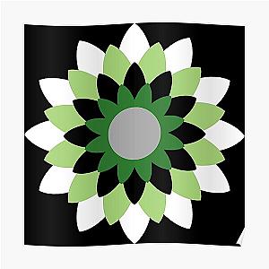 Aromantic Posters - Aro Pride Blossoming Vector Flower Design Poster RB1901