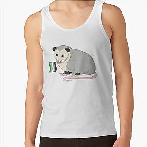 Aromantic Tank Tops - Aromantic Pride Flag Opossum Tank Top RB1901