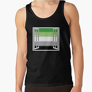 Aromantic Tank Tops - Window Open to Aro Pride Flag Tank Top RB1901