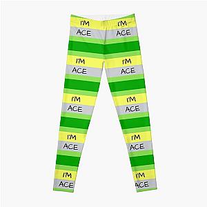 Aromantic Leggings - AROMANTIC FLAG I'M ACE ASEXUAL T-SHIRT Leggings RB1901