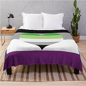 Aromantic Blanket - Asexual Aromantic Pride Flag Throw Blanket RB1901