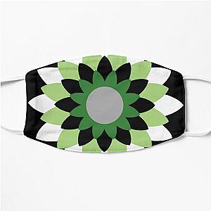 Aromantic Face Masks - Aro Pride Blossoming Vector Flower Design Flat Mask RB1901