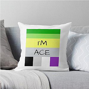 Aromantic Pillows - AROMANTIC FLAG ASEXUAL FLAG I'M ACE ASEXUAL T-SHIRT Throw Pillow RB1901