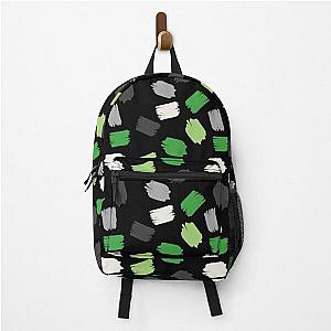 Aromantic Backpacks - Aro Pride Short Paintstrokes on Black Backpack RB1901