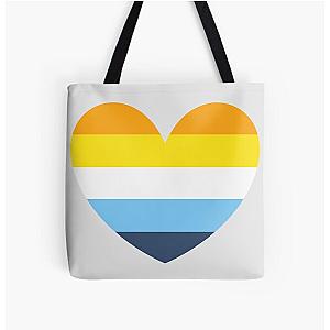 Aromantic Bags - Aromantic Asexual flag heart All Over Print Tote Bag RB1901