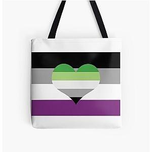 Aromantic Bags - Asexual Aromantic Pride Flag All Over Print Tote Bag RB1901