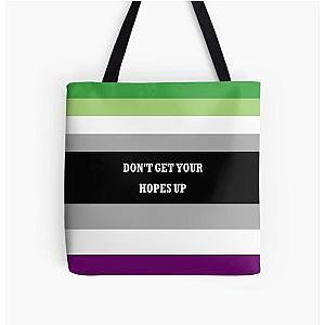 Aromantic Bags - "Don't get your hopes up" AroAce Flag All Over Print Tote Bag RB1901