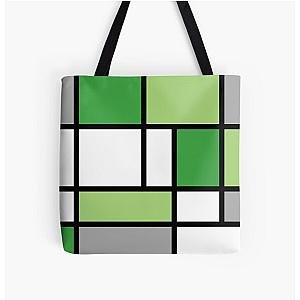 Aromantic Bags - Aro Pride Basic Lined Rectangles All Over Print Tote Bag RB1901