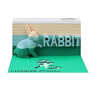 Artropad Rabbit Chinese Zodias Omoshiroi Block 3D Notepad