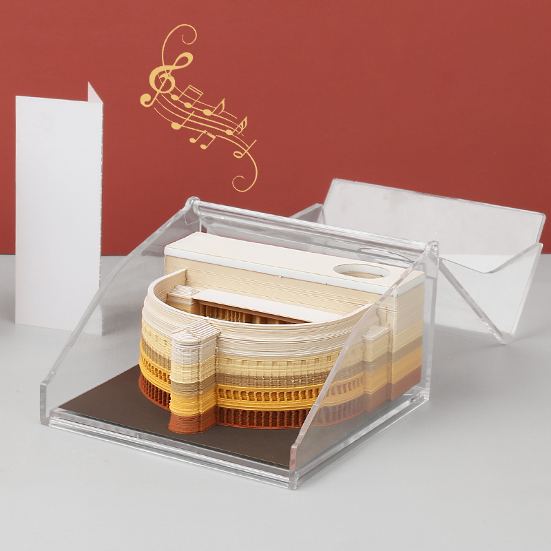 Artropad Opera Building Omoshiroi Block 3D Paper Notepad With Pen Holder