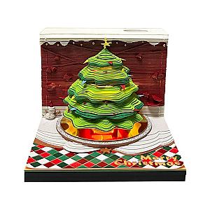 Artropad Christmas Tree Omoshiroi Block 3D Memo Pad With Pen Holder