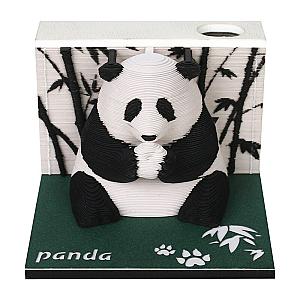 Artropad Panda Omoshiroi Block 3D Memo Pad With Pen Holder