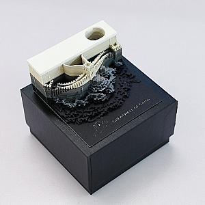Artropad Great Wall Omoshiroi Block 3D Memo Pad With Pen Holder