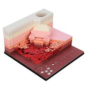 Artropad Kiyomizu Temple Omoshiroi Block 3D Memo Pad With Pen Holder