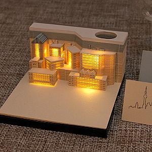 Artropad City Night Omoshiroi Block 3D Memo Pad With Pen Holder