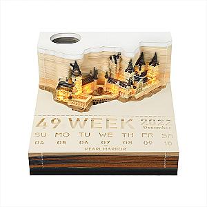 Artropad Castle Calendar Omoshiroi Block 3D Memo Pad With Pen Holder