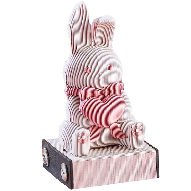 Artropad Cute Bunny With Heart Omoshiroi Block 3D Notepad