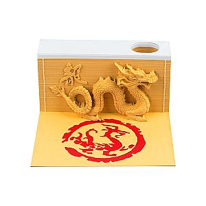 Artropad Dold Dragon Omoshiroi Block Mini Notepad With Pen Holder