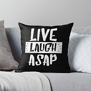 live laugh asap - inspirational black &amp; white Throw Pillow RB0111