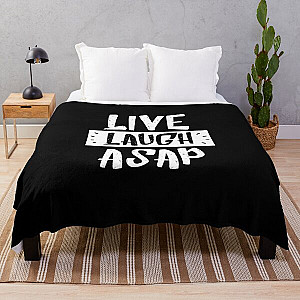 live laugh asap - inspirational black &amp; white Throw Blanket RB0111