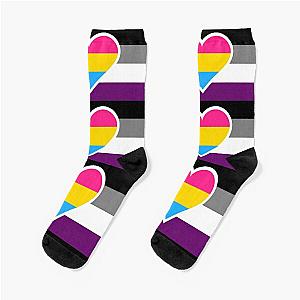 Asexual Flag Socks - Asexual Panromantic Flag  Socks RB1901