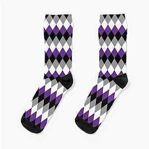 Asexual Flag Socks - Asexual Pride Argyle Diamond Print Socks RB1901