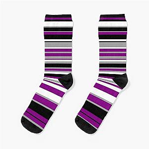 Asexual Flag Socks - Asexual Pride Flag Colors Socks RB1901