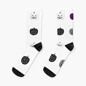 Asexual Flag Socks - Asexual Pride Flag Halloween Pumpkin design for ace romantic Socks RB1901