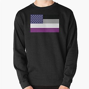 Asexual Flag Sweatshirts - Asexual American Flag Pullover Sweatshirt RB1901