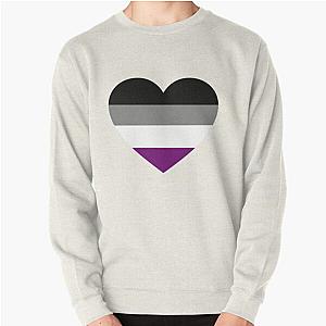 Asexual Flag Sweatshirts - Asexual Pride Flag Heart  Pullover Sweatshirt RB1901