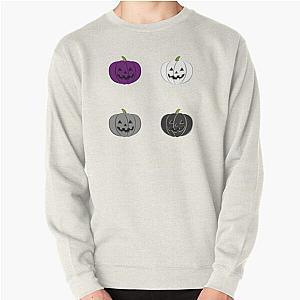 Asexual Flag Sweatshirts - Asexual Pride Flag Halloween Pumpkin design for ace romantic Pullover Sweatshirt RB1901