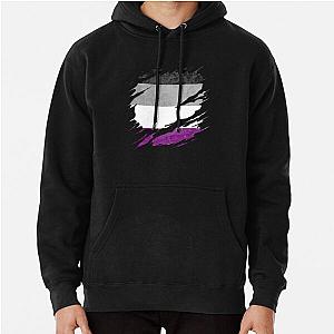 Asexual Flag Hoodies - Asexual Pride Flag Ripped Reveal Pullover Hoodie RB1901