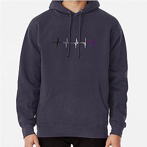 Asexual Flag Hoodies - Asexual Pride Heartbeat Pullover Hoodie RB1901