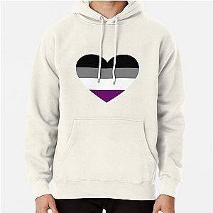 Asexual Flag Hoodies - Asexual Pride Flag Heart  Pullover Hoodie RB1901