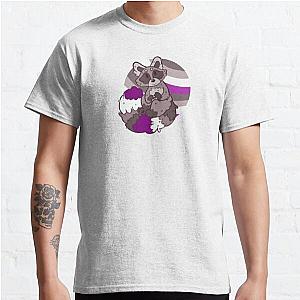 Asexual Flag T-Shirts - Smiling Pride Raccoon ASEXUAL Classic T-Shirt RB1901